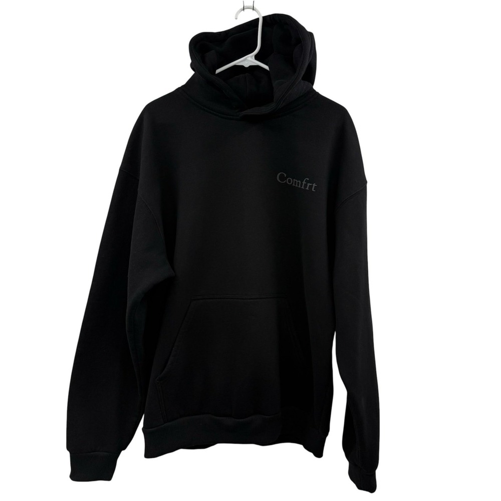 Comfrt Black Hoodie Sweatshirt Pullover unisex size large